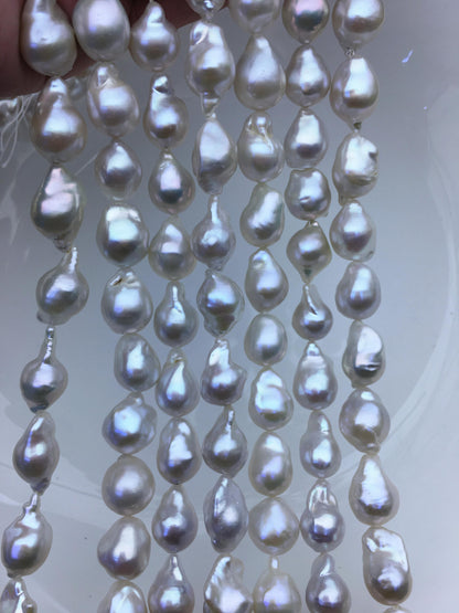 15.5'' AAA 9-11mm White flame ball pearl,FL15-3A-7-31