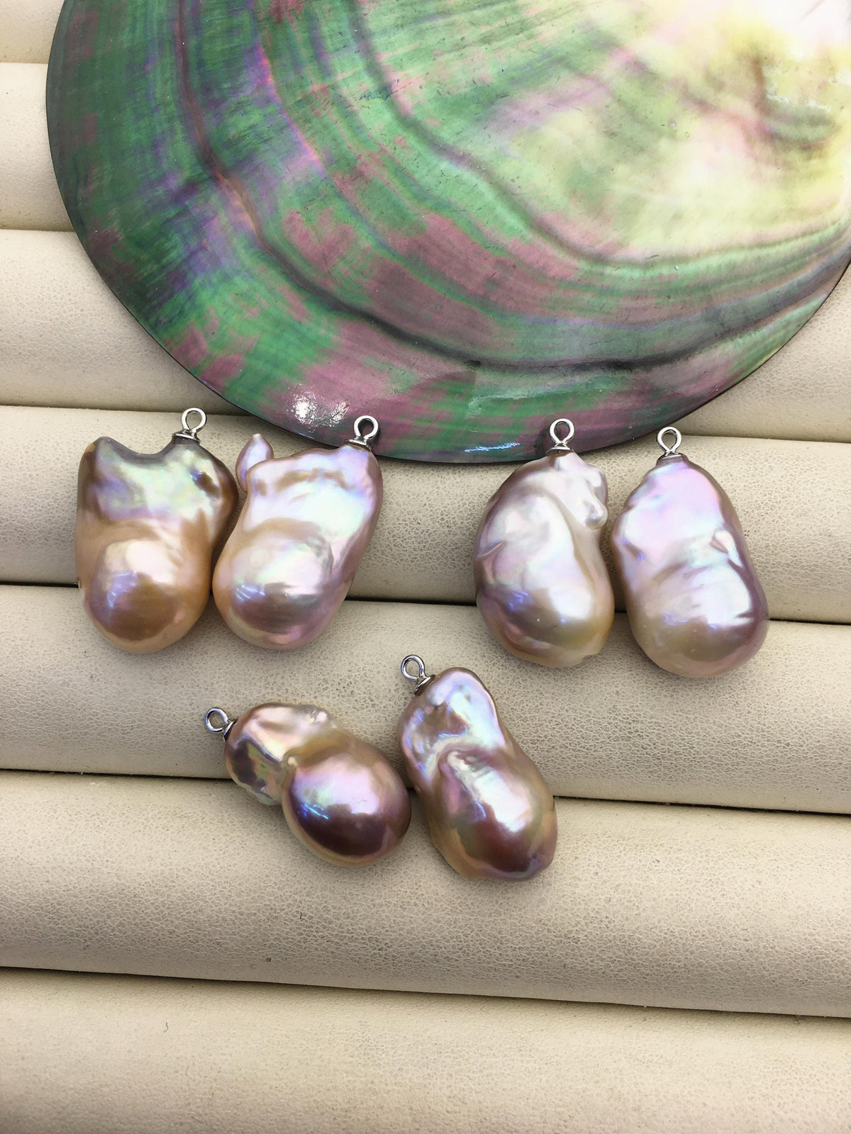 2 pairs AAA 13-17mm Purple Flameball Pearl Pairs - large Baroque freshwater pearl pairs,FL15-3A-14