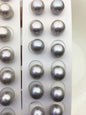 2 pairs AAA 13-14mm Gray Round edison freshwater pearl,half hole, RP13-3A-8