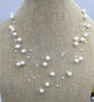 floating necklace,illusion necklace,multistrand necklace, white pearl necklace,bridesmaid necklace,NPN3-007
