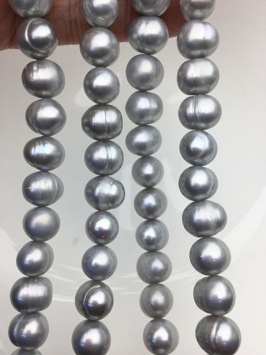AA+ 10.3-11.3mm gray potato freshwater pearls,CR11-T1