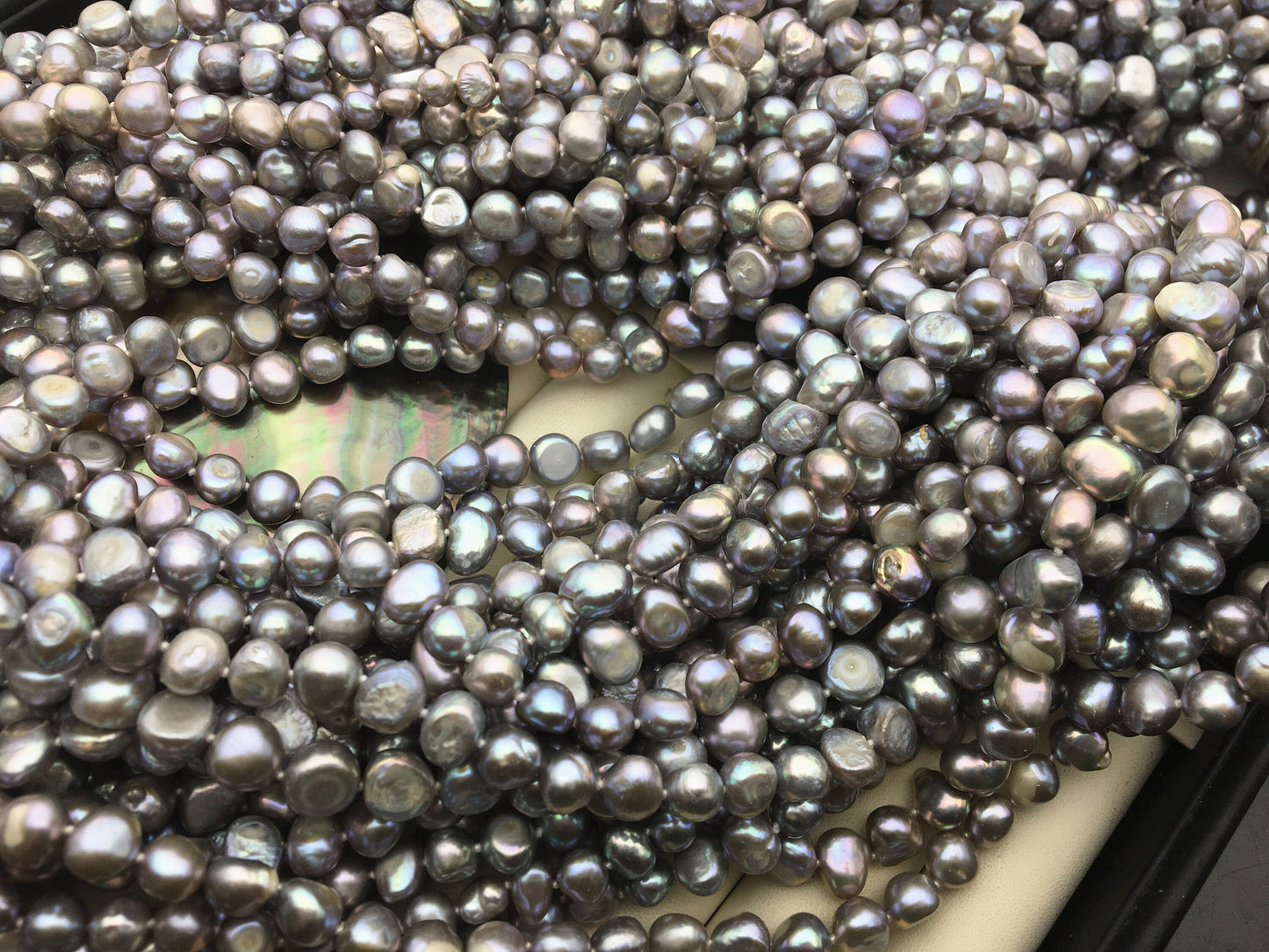 34inches AA 8-9mm gray nugget pearl Necklace,Wedding Necklace,Mothers Day,Happiness,wholesale,NPN1-067