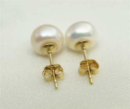 SELECT SIZE-One pair white/Ivory pearl earrings,Christmas,Ivory Pearl studs,14k gold filled,Wedding,Love,Happiness,birthday,SE1-006