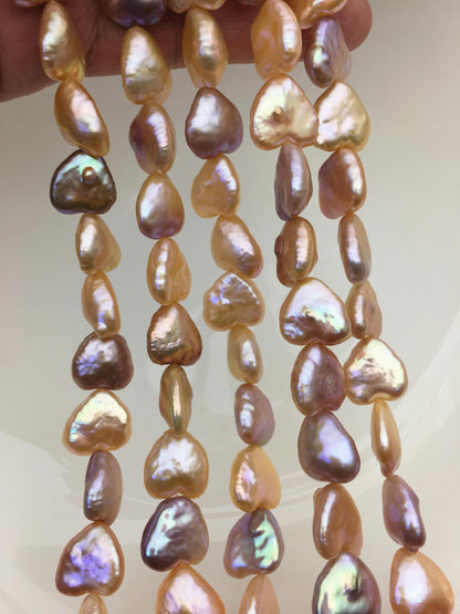 AAA 12-13mm Colorful Thick heart Freshwater Pearl,ZS-119-42