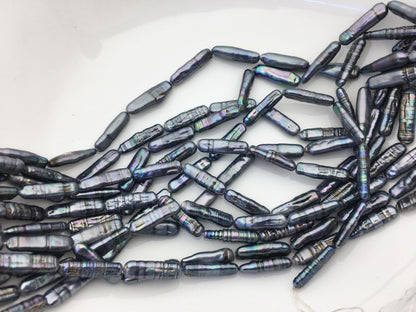 15.5'' AA 5-7mm Black Blue rectangle pearls,ZS-80-25-1