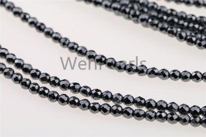 Hematite,3mm Faceted Round,AAA Quality,130pcs,15.5 inches,G50-R3-001