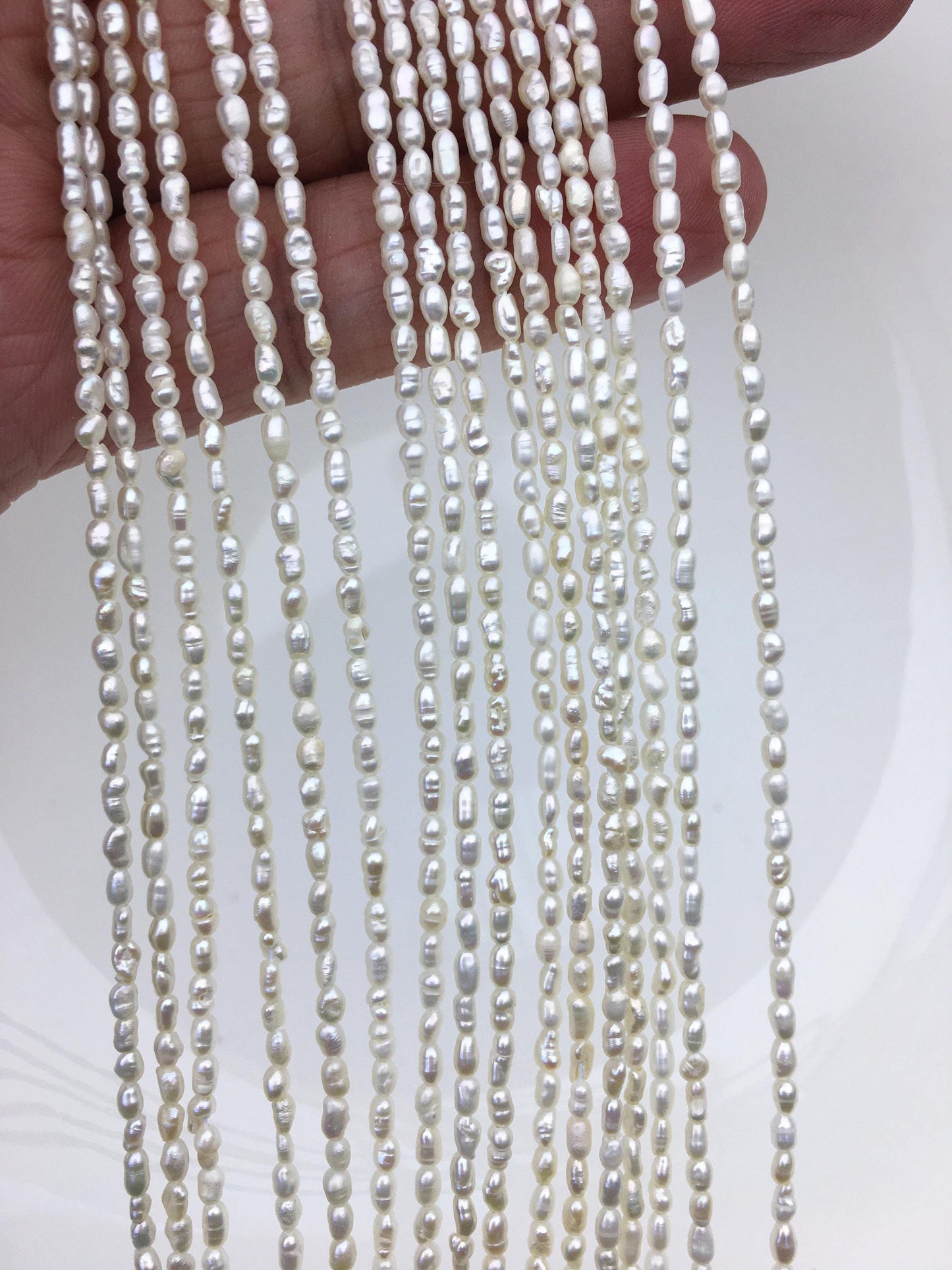 AA 2-2.2mm white tiny nugget seed pearls,irregular nugget freshwater pearl strand,cheap price,pearl factory china,LM2-2A-2