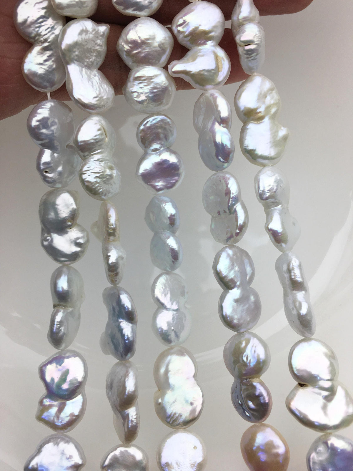 AA+ 12-14mm White Coin freshwater pearls,diy bead,flat round pearl bead,COIN12-2A-2-2