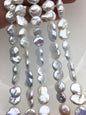 AA+ 12-14mm White Coin freshwater pearls,diy bead,flat round pearl bead,COIN12-2A-2-2