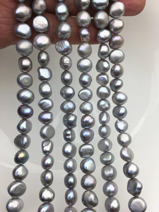 AA 9.3-10.3mm gray nugget freshwater pearls,Cultured pearl,diy pearl beads,Irregular Beads for Pearl Necklace,LM10-T16