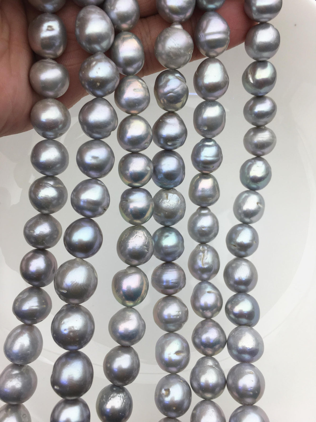 AA 11-13mm big gray baroque drop Edison Freshwater Pearl,ED12-2A-5-76