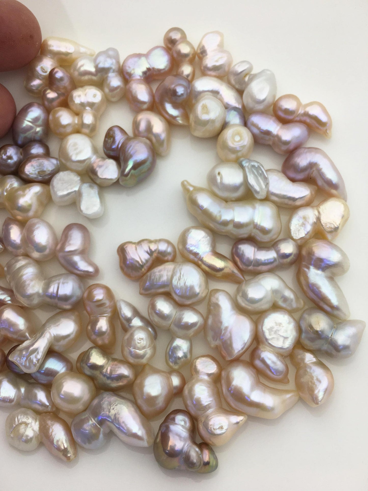 57pcs AAA 7-12mm natural color baroque freshwater pearls, no hole,ZS-T54