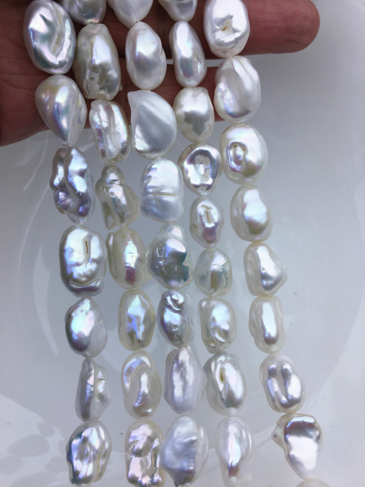 AA 11-13mm white Thick long keshi Freshwater Pearl,ZS-200-75