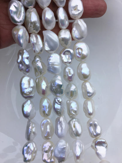AA 11-13mm white Thick long keshi Freshwater Pearl,ZS-200-75