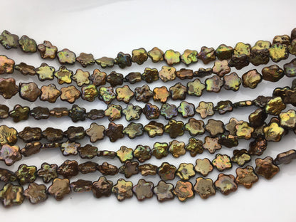AA 10-12mm brown plum blossom Freshwater Pearl,ZS-119-22