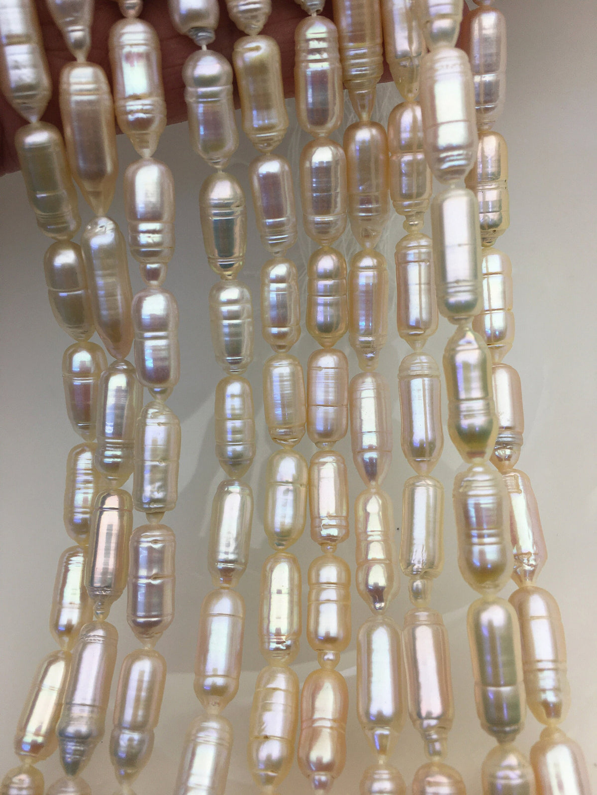 AA+ 7-8x16-20mm Light Purple Cylinder Shape Freshwater Pearl,one full strand,wholesale,ZS-103-18-6