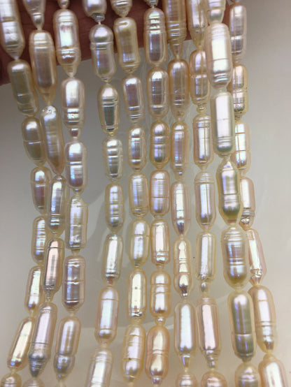 AA+ 7-8x16-20mm Light Purple Cylinder Shape Freshwater Pearl,one full strand,wholesale,ZS-103-18-6