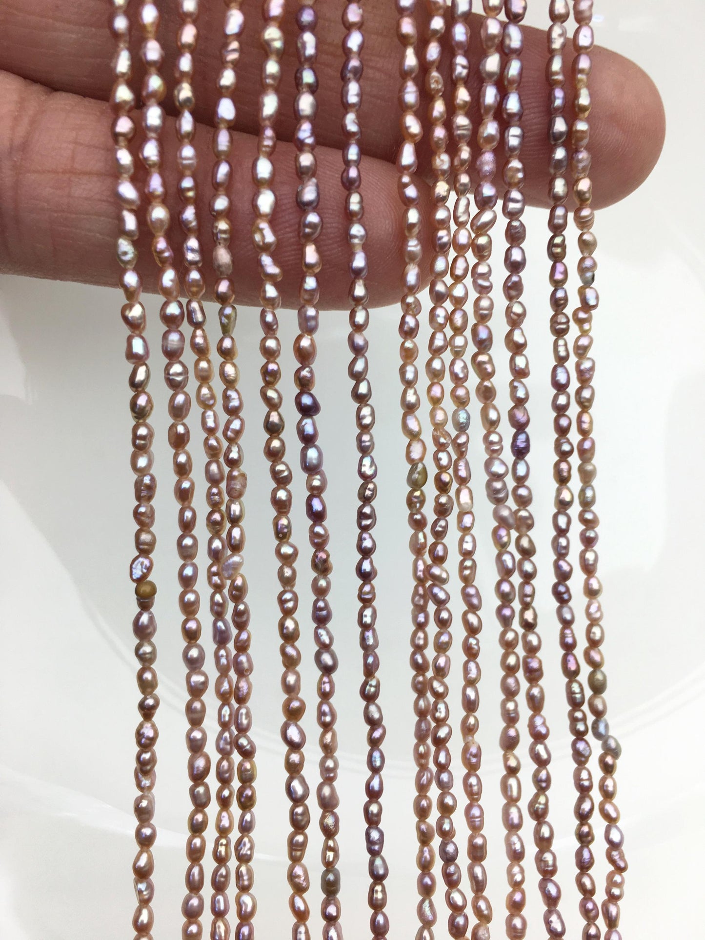 AA+ 2-2.2mm purple rice pearls,full strand,oval loose pearl beads,diy pearl,genuine pearl,Cultured pearl,diy pearl beads,LR2-2A-6