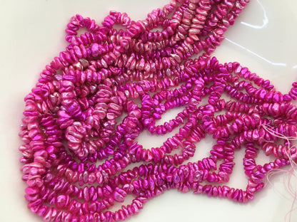 AAA 5-6mm red Keshi pearls,Center drilled,ZS-128-36
