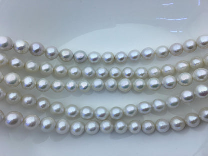 AA+ 11-13mm white oval near round freshwater pearls,loose pearl beads,round pearl string,pearl necklace DIY jewelry material,RP12-2A-6