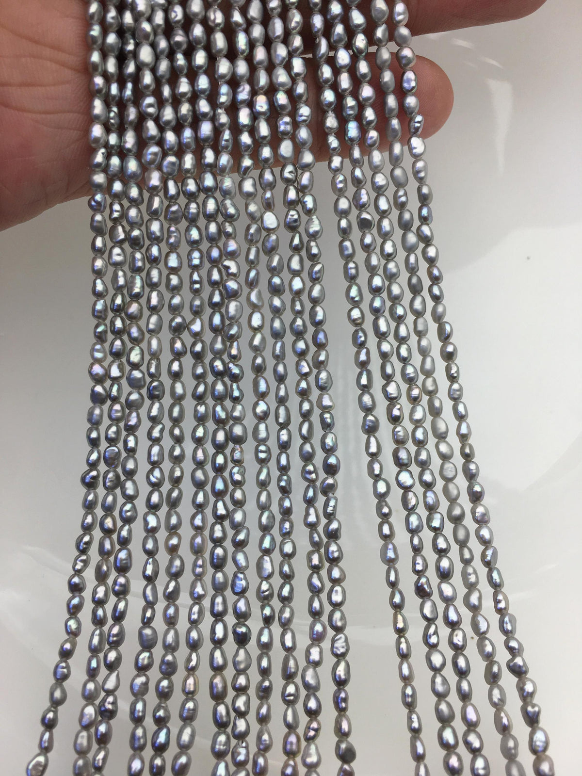 AAA 2.5-3mm gray nugget seed pearls,irregular nugget freshwater pearl strand,cheap price,pearl factory china,LM2-3A-20