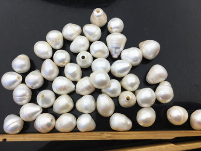 20pcs AA 11.3-13mm Big White teardrop pearls,2.2mm large hole,LR12-2A-2