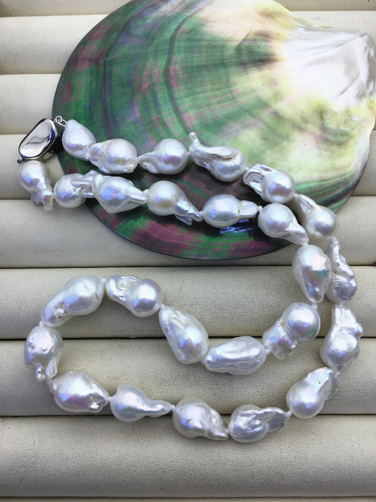 17'' AA+ 9-11m white mini baroque Flame ball freshwater Pearl necklace,genuine freshwater Pearl necklace,NPN1-T63-13