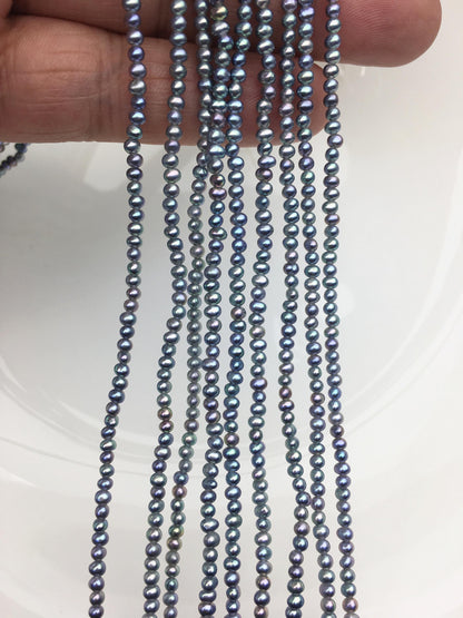AAA 2.5-3mm black blue seed potato freshwater pearls,seed pearl,small size pearls bead wholesale,Wedding,Love,Happiness,birthday,CR2-3A-5