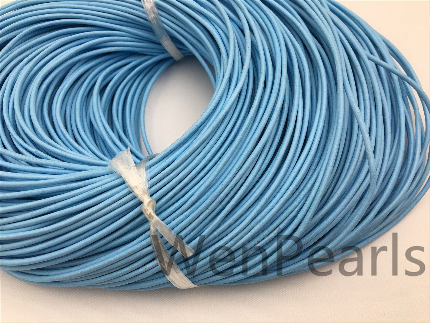1.5mm,2mm sky blue Leather Cord,1 yard,5 yards,10 yards,round leather cord,DIY leather cord,LC2-104