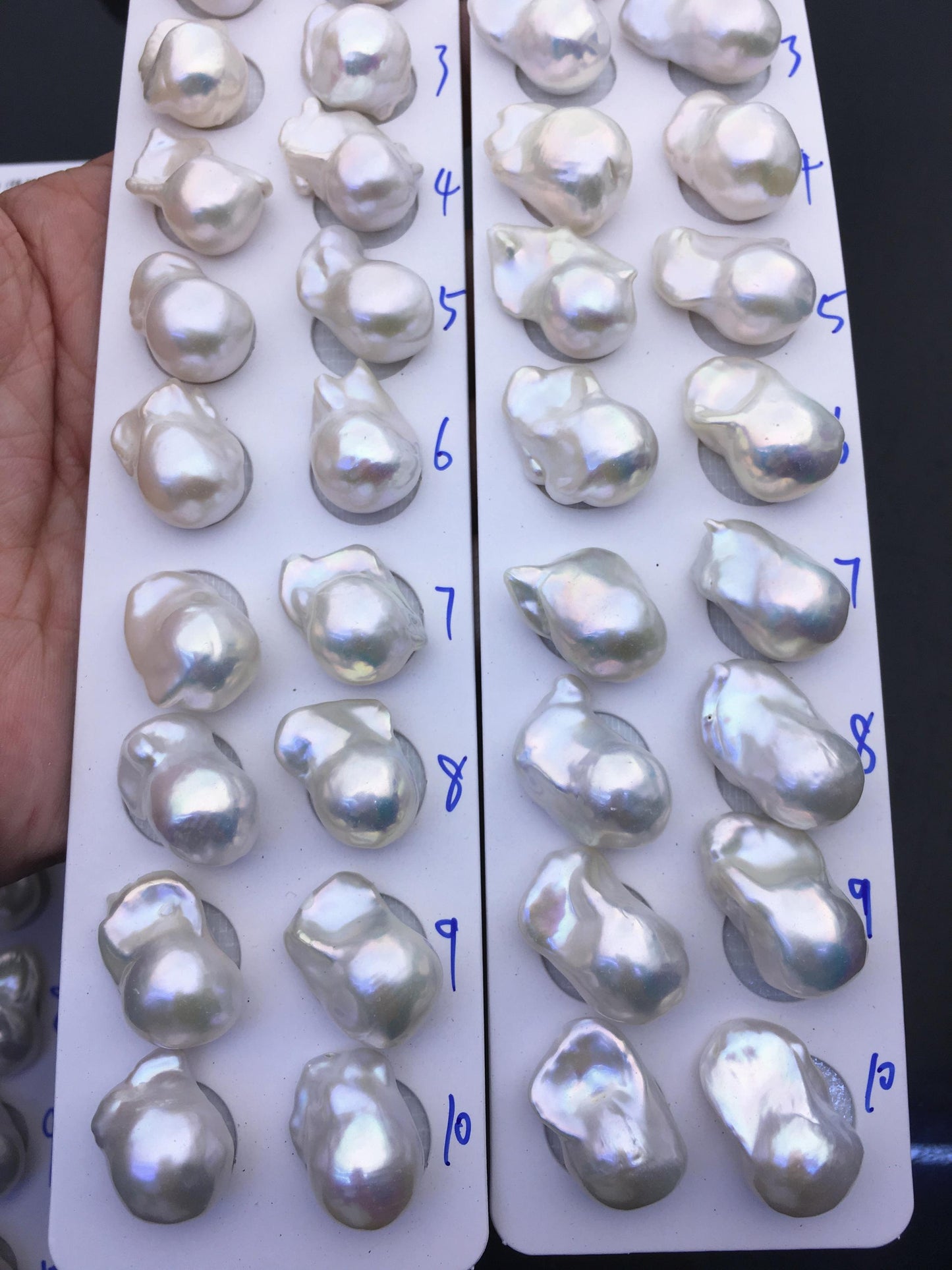 AAA 13-15x18-22mm White Flame ball Pearl Pairs - large Baroque freshwater pearl pairs,top half hole,FL15-3A-8-68