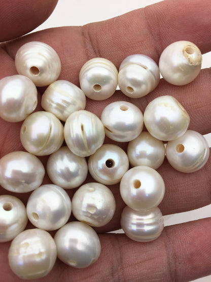 20pcs AA+ 12-13mm Big Thick white button round freshwater pearls,2.2mm large hole,Rondelle pearl Beads,loose freshwater pearl,SM12-2A-2