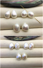 2 pairs AAA 10.4-11.4mm White Nugget Freshwater Pearl White loose Beads Pair,0.9mm through hole,no hole,wholesale,ZS-103-37-8