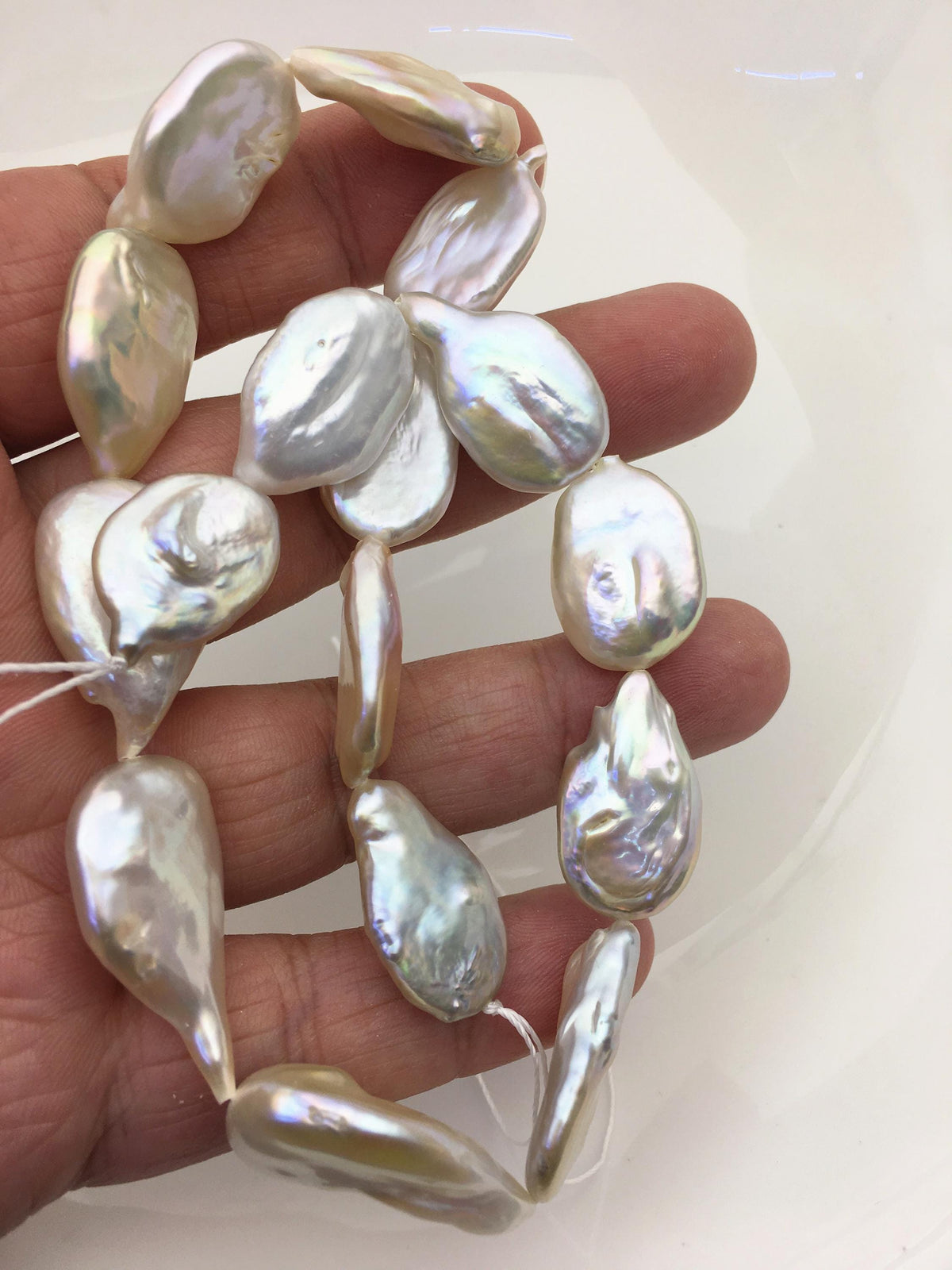 AA+ 14-17mm natural white overtone ellipse coin freshwater pearls,diy bead,flat block pearl bead,ZS-103-21