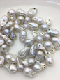 10pcs AA 12-16mm white flame ball pearl,2.2mm large hole,FL15-T18