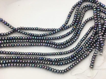 AAA 4.5-5.5mm peacock button round freshwater pearls,Rondelle pearl Beads,white freshwater pearl,loose strands,SM5-3A-21