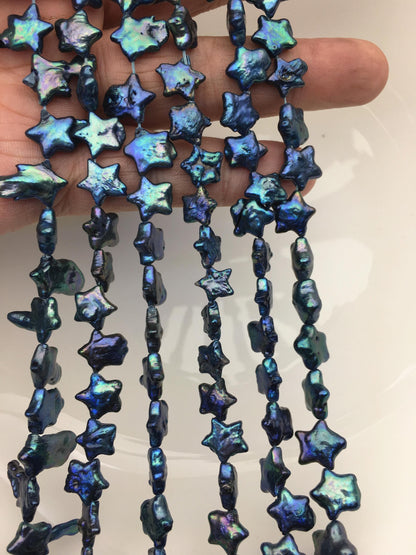 A+ 10-11mm deep blue Five-pointed star Pearl,Freshwater pearl Star, for your design,Cultured Pearls,ZS-103-40
