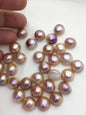 15pcs AAA 12-13mm Baroque Mabe Natural Purple Rainbow Freshwater Pearls,no hole,MB-T63