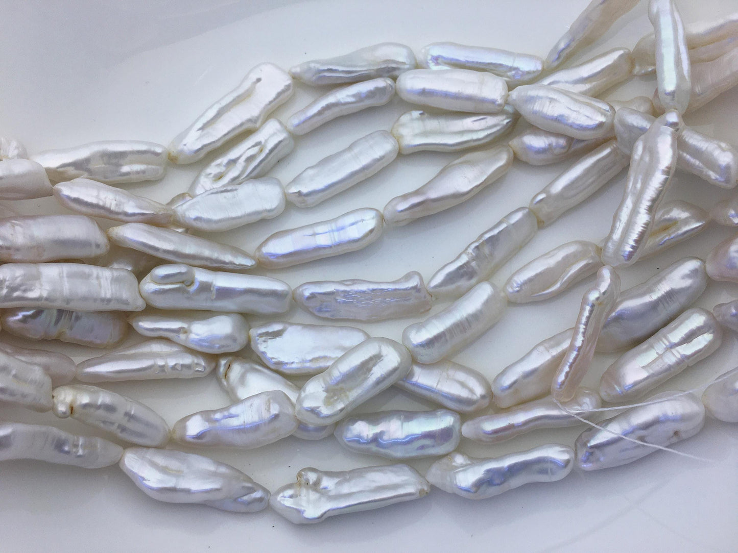 AA+ 9-12mm white Thick Keshi Biwa Pearl Necklace,ZS-200-120-8