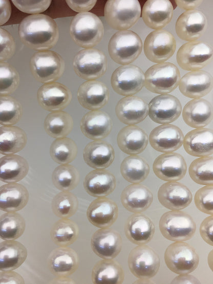 AA+ 9.4-10.2mm white potato freshwater pearls,CR10-2A-3