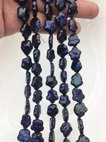 AA 11-12mm deep blue black plum blossom Freshwater Pearl,ZS-119-37