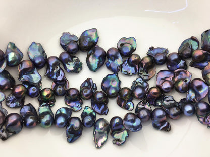15.5'' A 12-17mm black blue flame ball pearl,FL15-2A-5-33