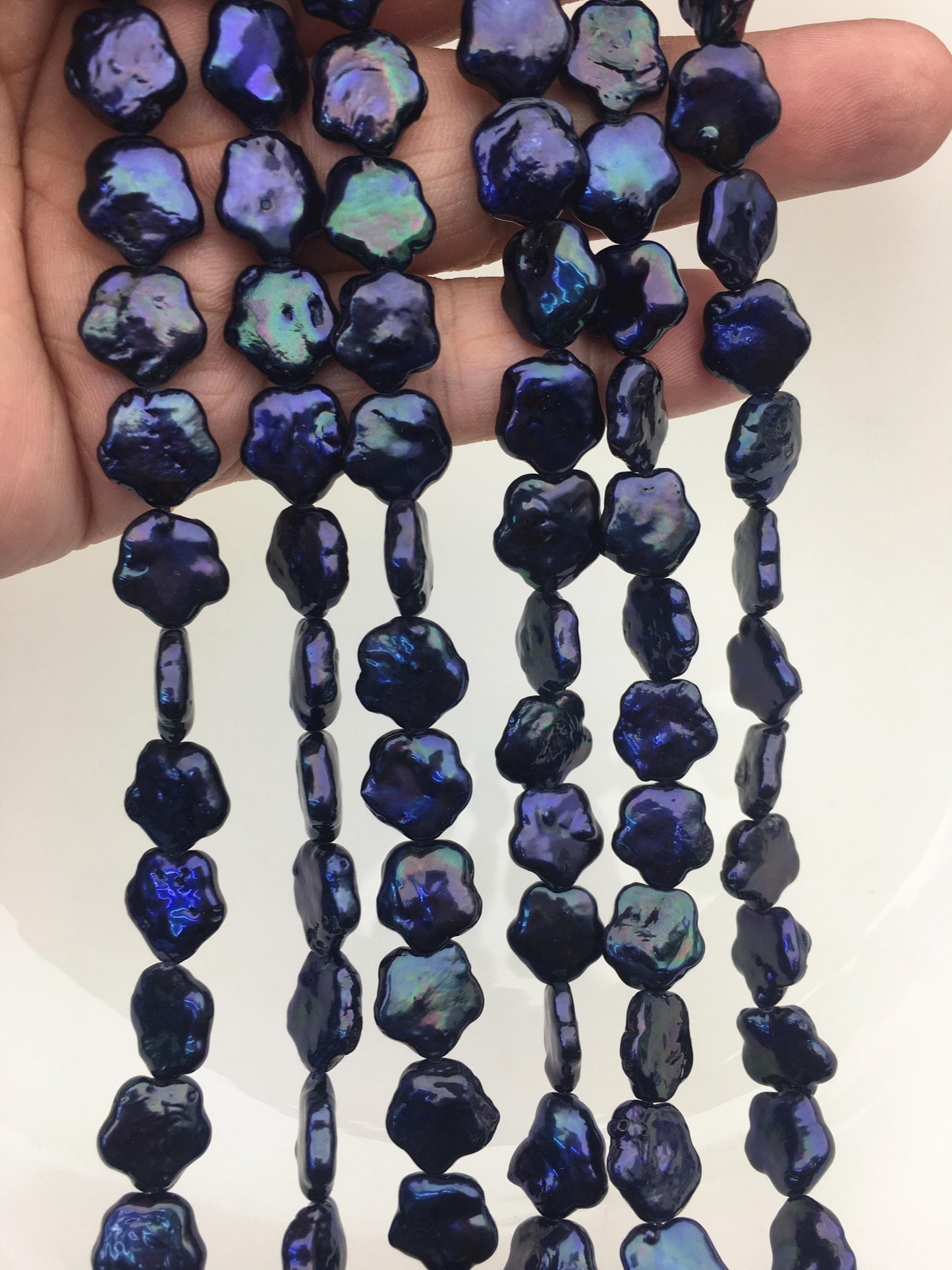 AA+ 11-12mm deep blue black plum blossom Freshwater Pearl,ZS-119-32