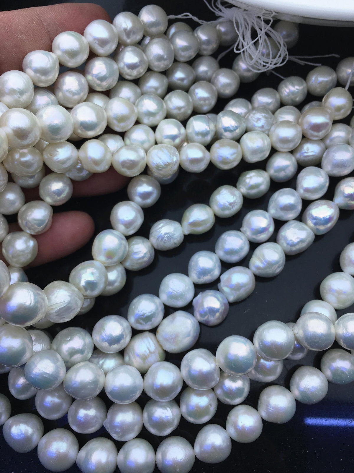 AA+ 11-12mm white baroque near round Edison Freshwater Pearl,ED12-2A-5-17