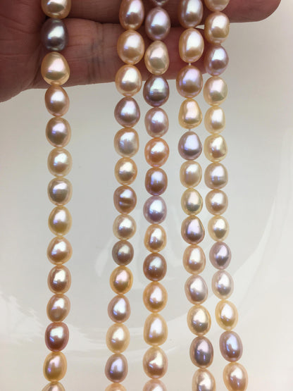 AAA+ 7.4-8.2mm misc color nugget freshwater pearls,green cultured freshwater baroque pearl bead string,LM8-3A-3