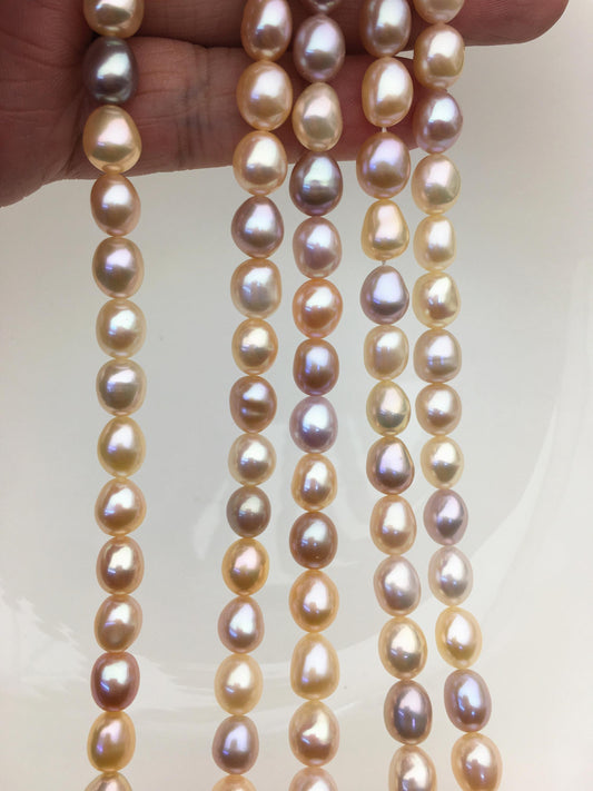 AAA+ 7.4-8.2mm misc color nugget freshwater pearls,green cultured freshwater baroque pearl bead string,LM8-3A-3
