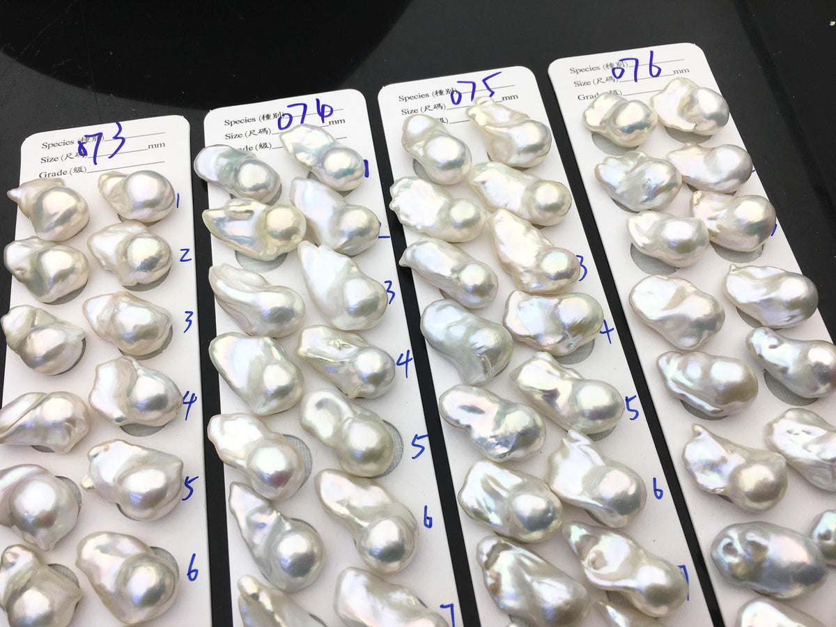 1 pair AAA 14-18x20-28mm White Flameball Pearl Pairs,Baroque Cultured Freshwater Pearl,0.9mm top ahlf hole,flameball pearls,FL15-3A-8-44