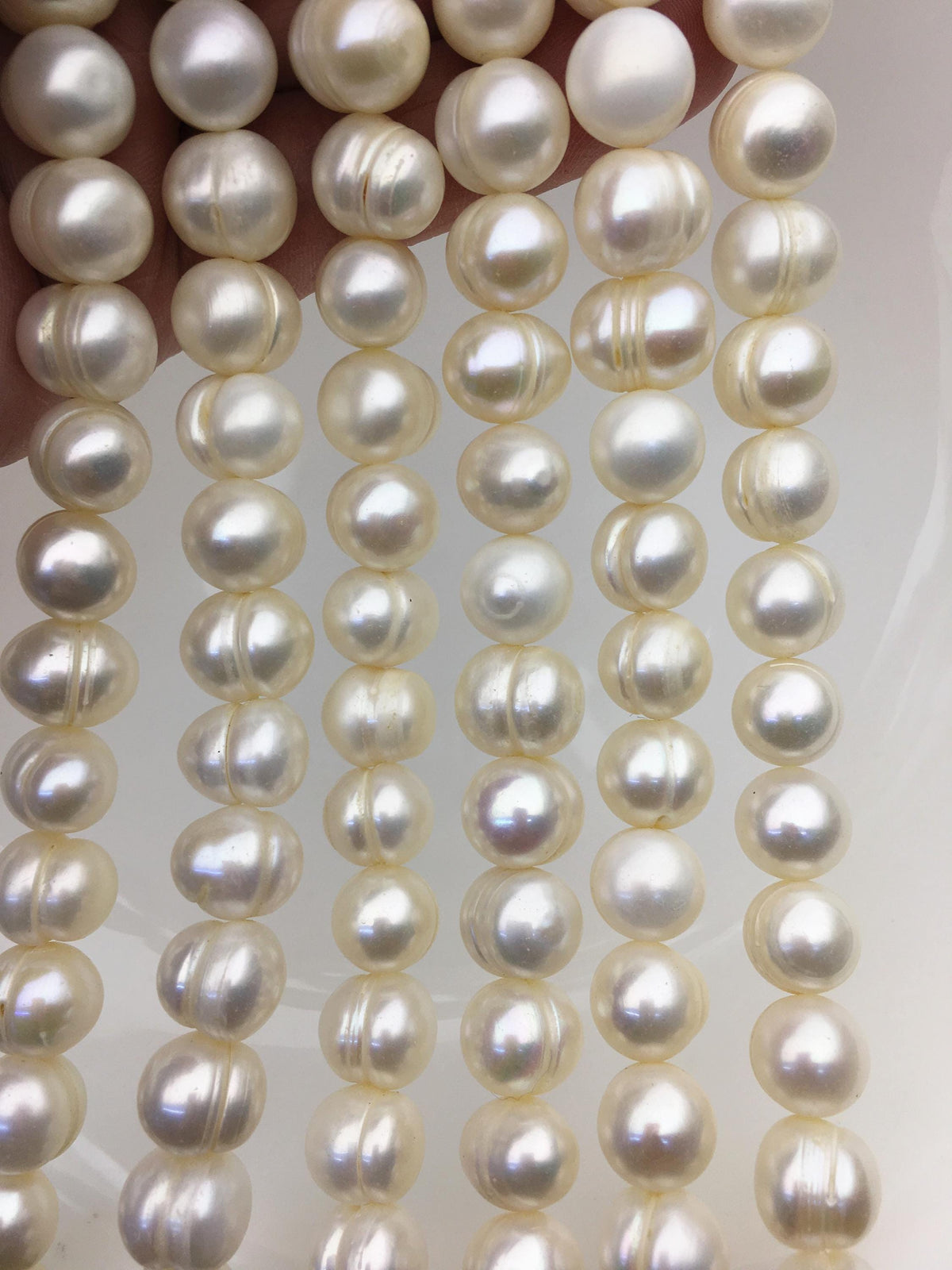 AA 10.3-11.3mm white circle ring potato freshwater pearls,CR11-2A-4