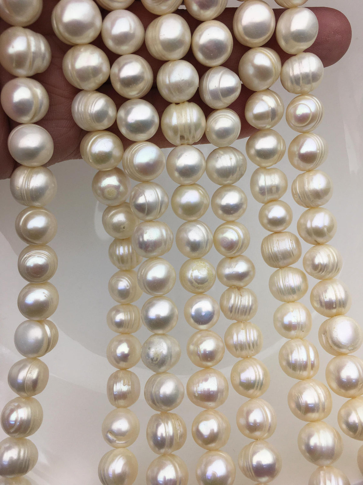 AA 10.3-11.3mm white circle ring potato freshwater pearls,CR11-2A-1