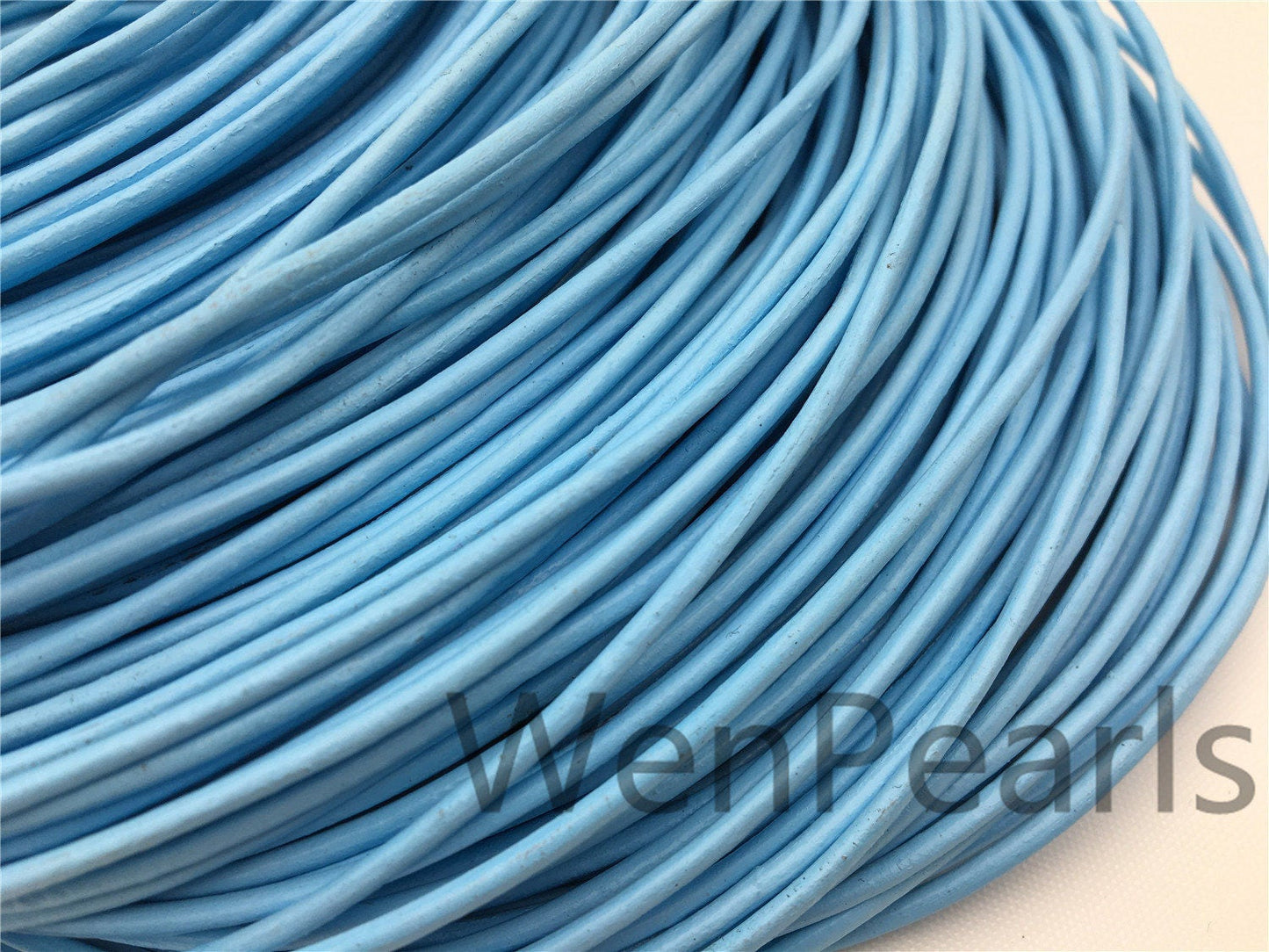 1.5mm,2mm sky blue Leather Cord,1 yard,5 yards,10 yards,round leather cord,DIY leather cord,LC2-104