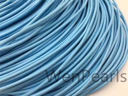 1.5mm,2mm sky blue Leather Cord,1 yard,5 yards,10 yards,round leather cord,DIY leather cord,LC2-104